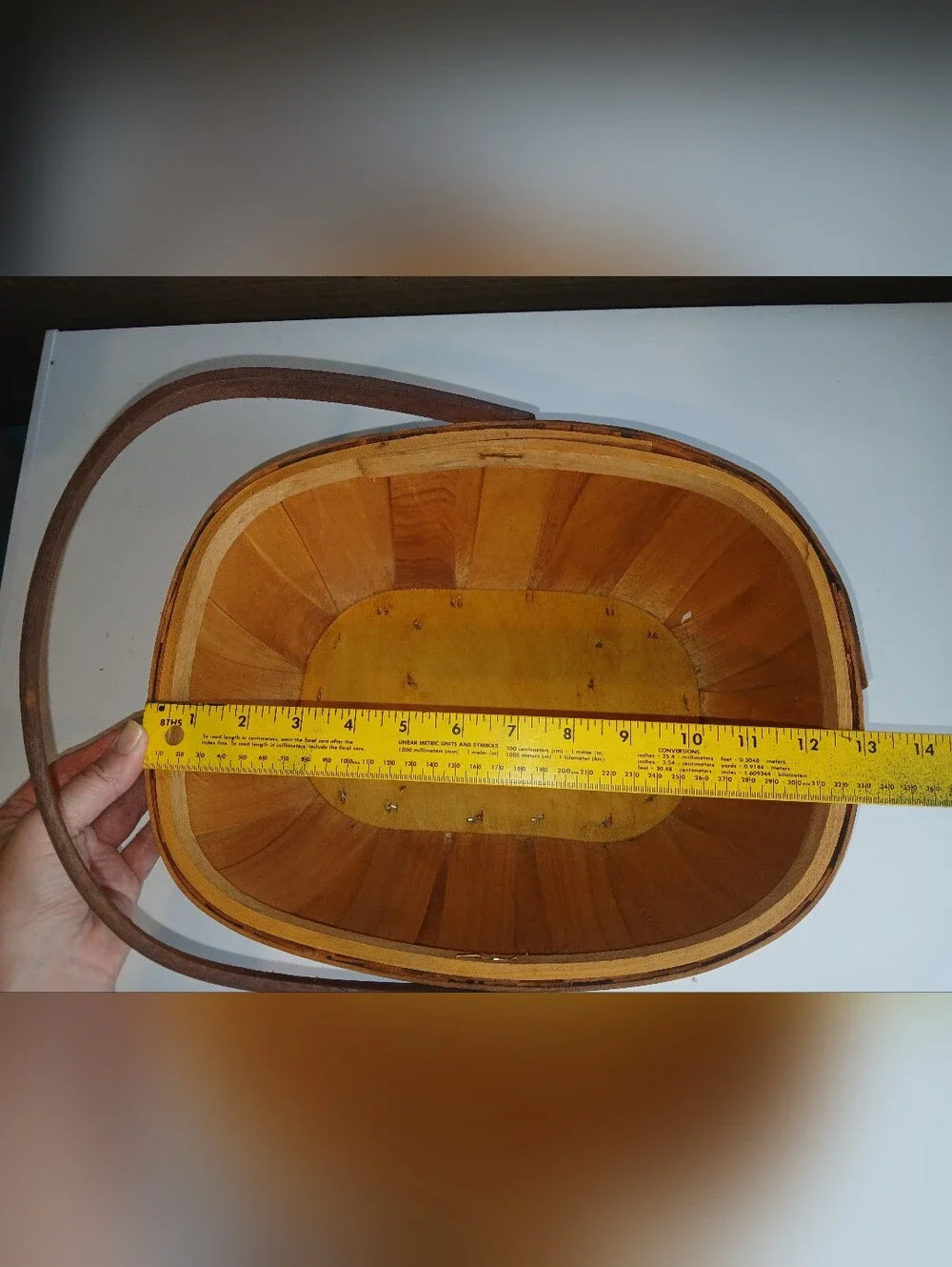 Oval Wicker Basket W Handle Great Shape